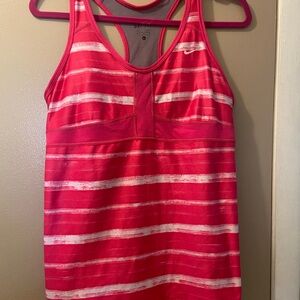 Nike Dri Fit Hot Pink and White Striped Tank Top!  EUC!  Large!